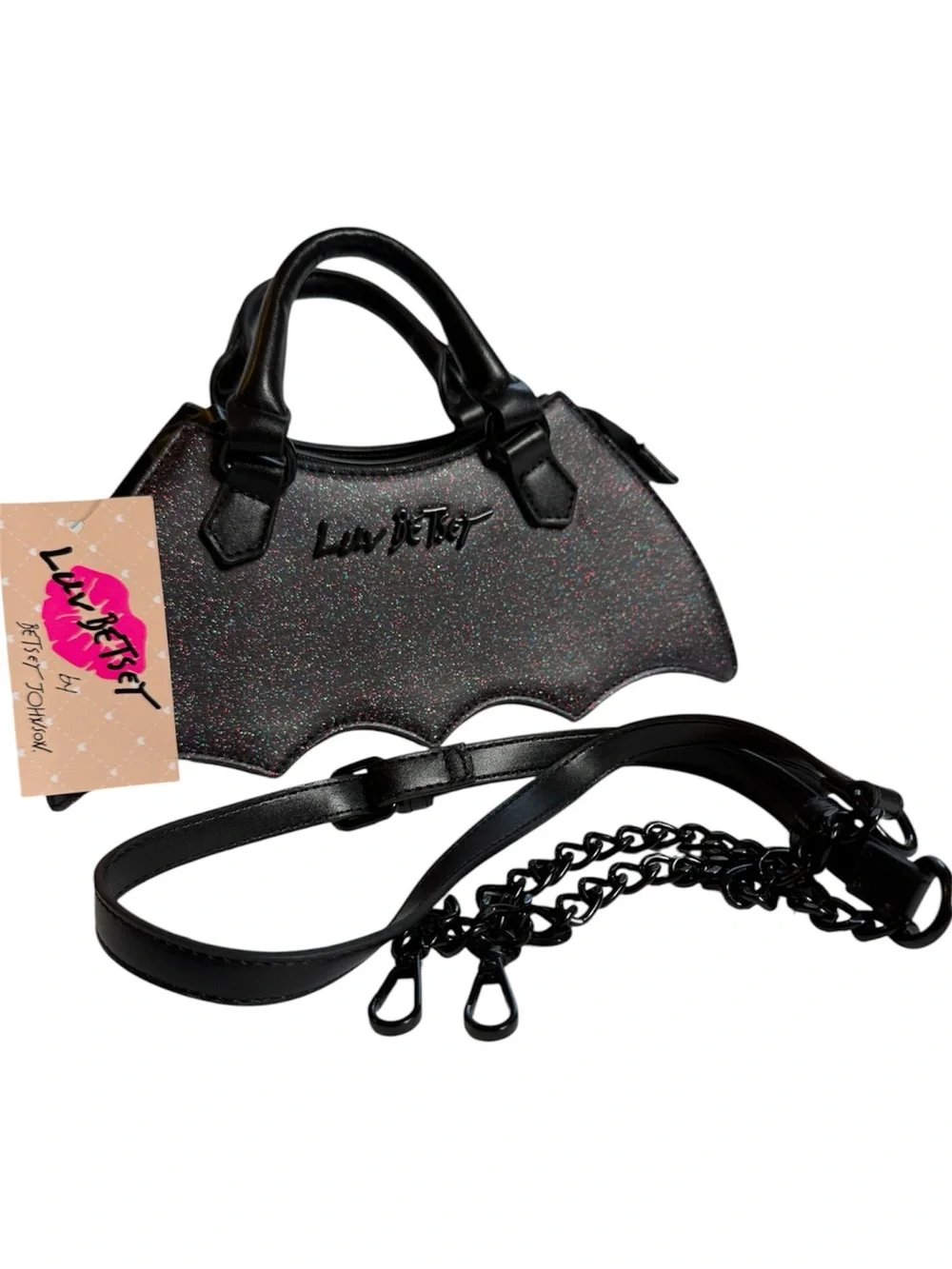 NWT Luv Betsey by Betsey Johnson bat shaped Goth Punk Halloween Clutch Purse